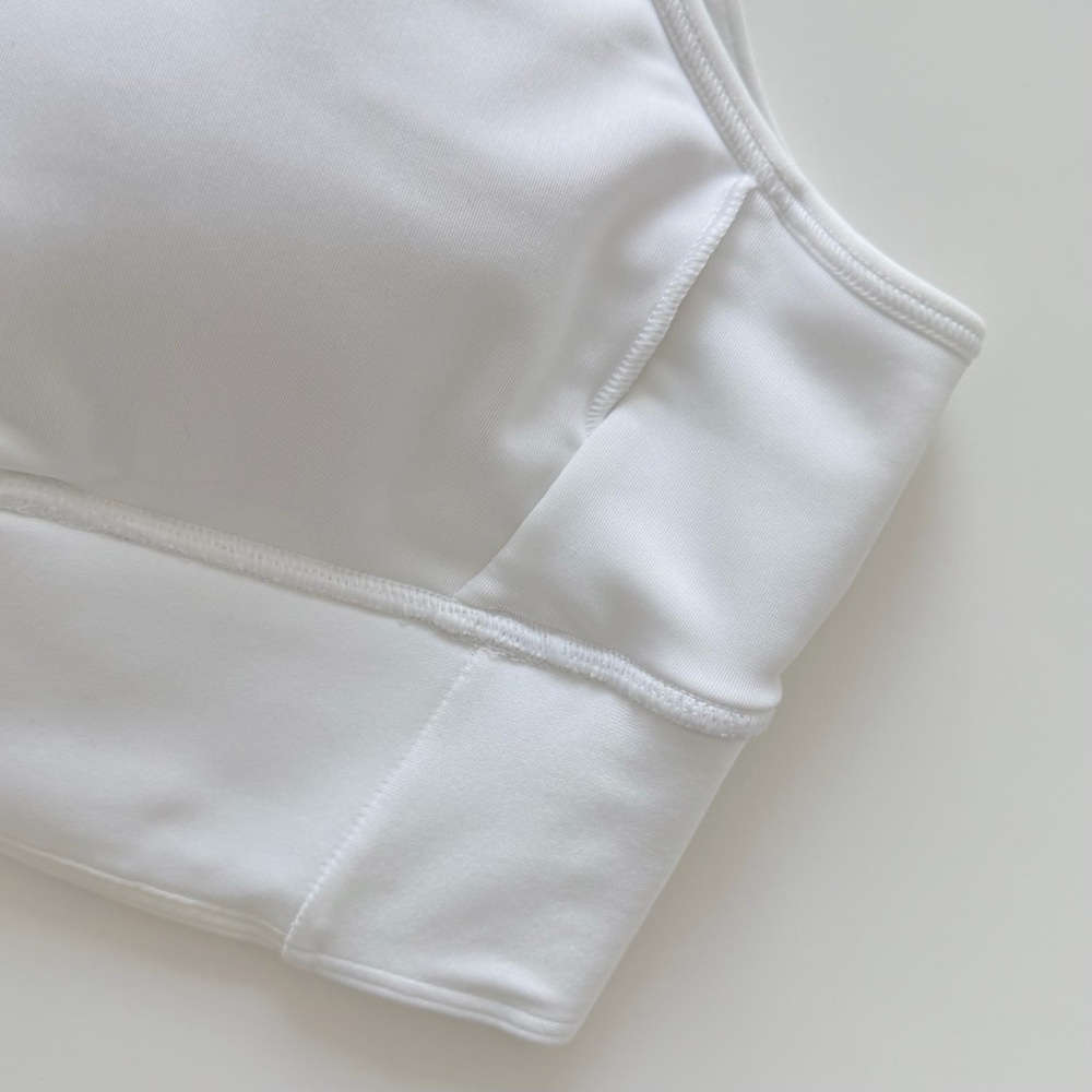 Under Armour White Silver Metallic Compression Sports Bra S/M - Picture 7 of 9